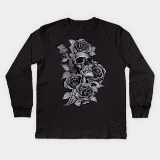 Rose Skull Kids Long Sleeve T-Shirt